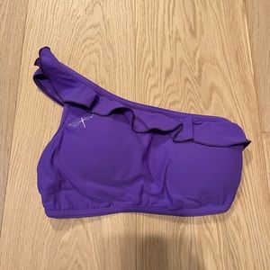 Dragonfly Pole Wear Sports Bra Right-sided strap, Frills, Violet, size M